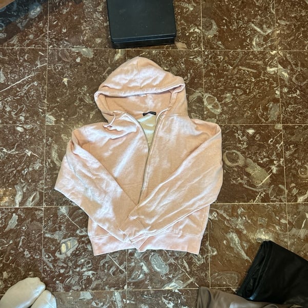 Brandy Melville Light Pink Christy Zip-Up Hoodie One Size