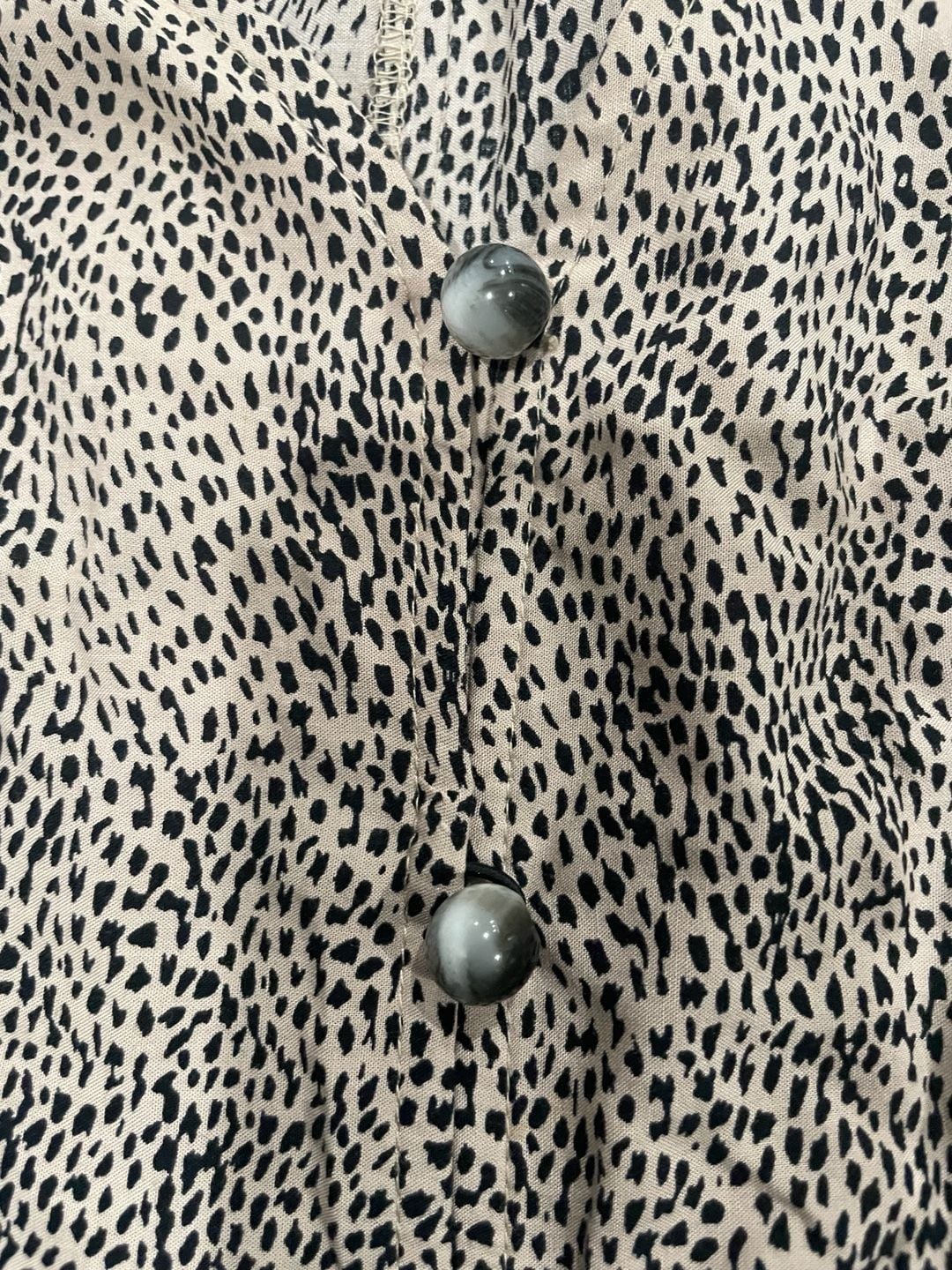 Zara Animal Print Cropped Button-Down Blouse Size M 4