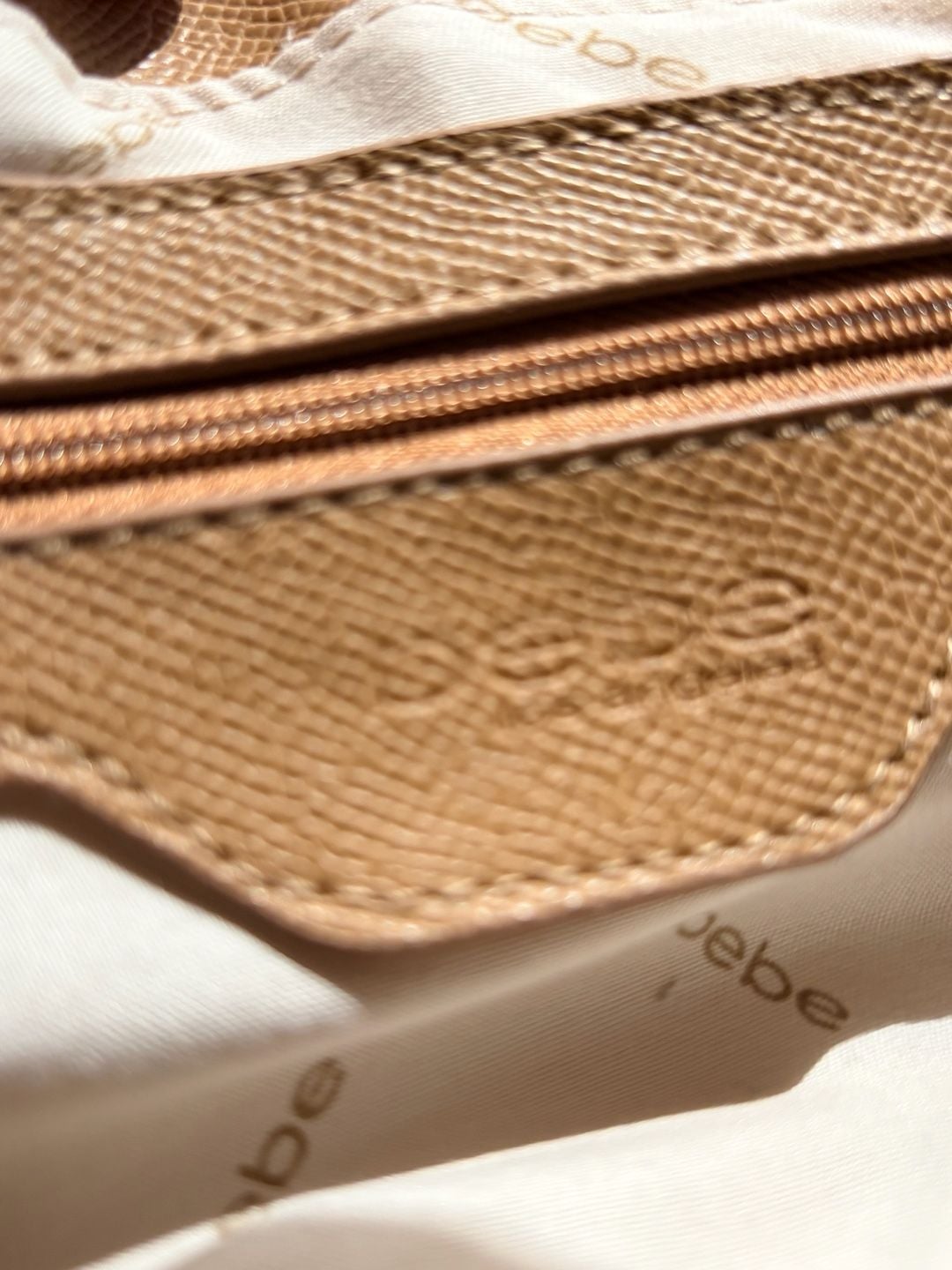 Bebe Leilani Printed Monogram Shoulder Bag Almond/Tan One Size 7