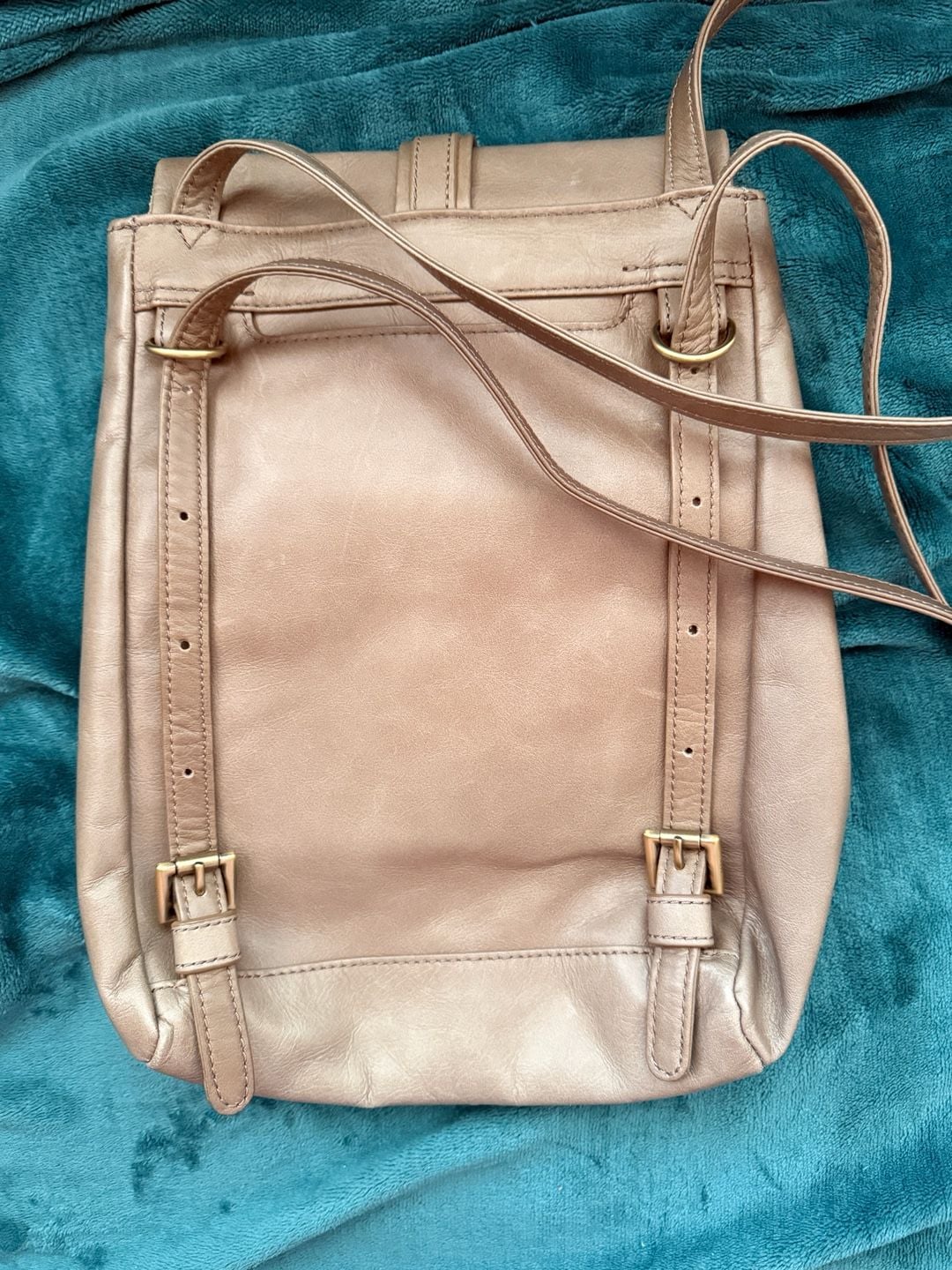 Hobo River Leather Backpack in Metallic Tan 6