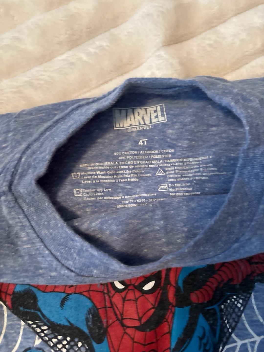 Marvel Spider-Man Graphic T-Shirt Blue Heather Size 4T 2