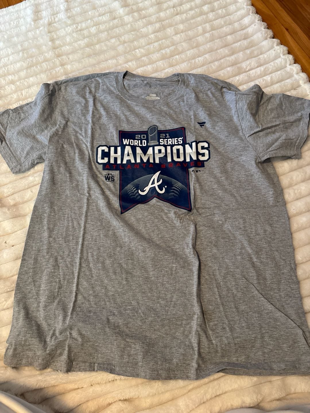 Fanatics Atlanta Braves 2021 World Series Champions Grey T-Shirt Size XL 1