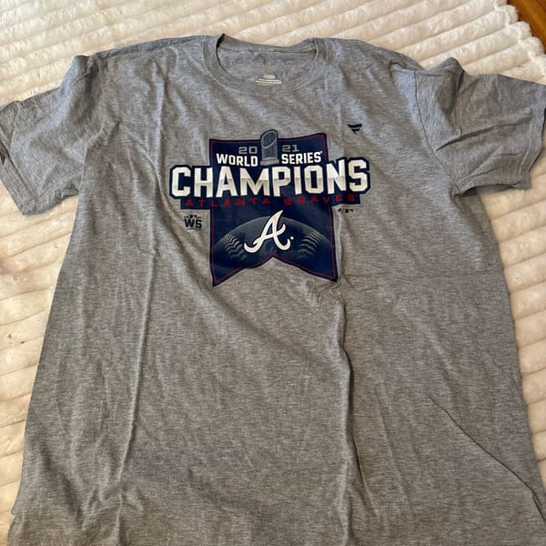 Fanatics Atlanta Braves 2021 World Series Champions Grey T-Shirt Size XL