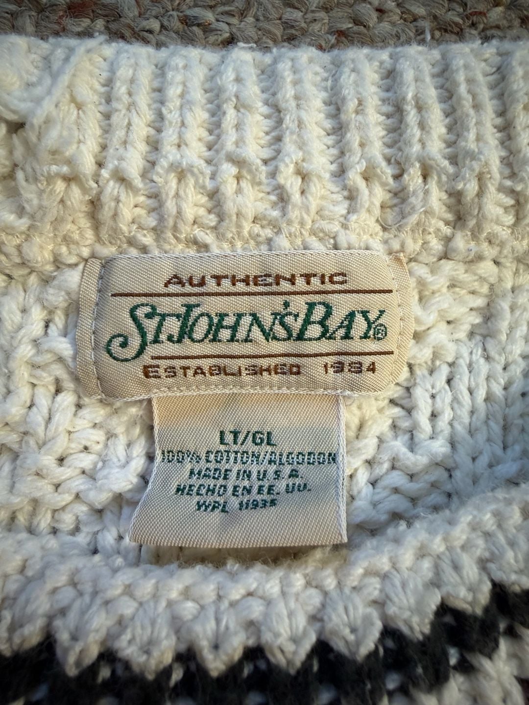 Vintage St. John's Bay Black Lab & Duck Cotton Sweater Size Large Tall 4