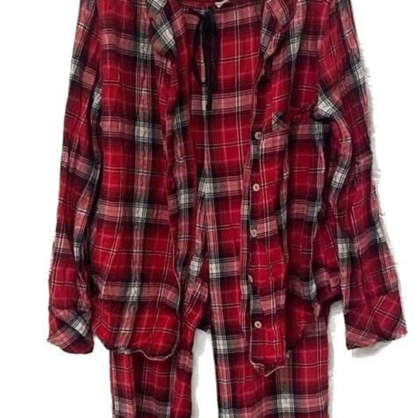 Victoria's Secret Red Plaid Flannel Pajama Set, Size Small