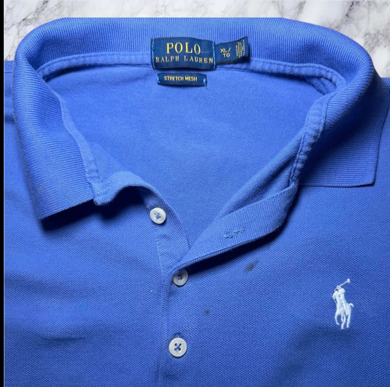 Polo Ralph Lauren Sleeveless Polo Shirt Women XL Blue Stretch Mesh Golf Preppy 3