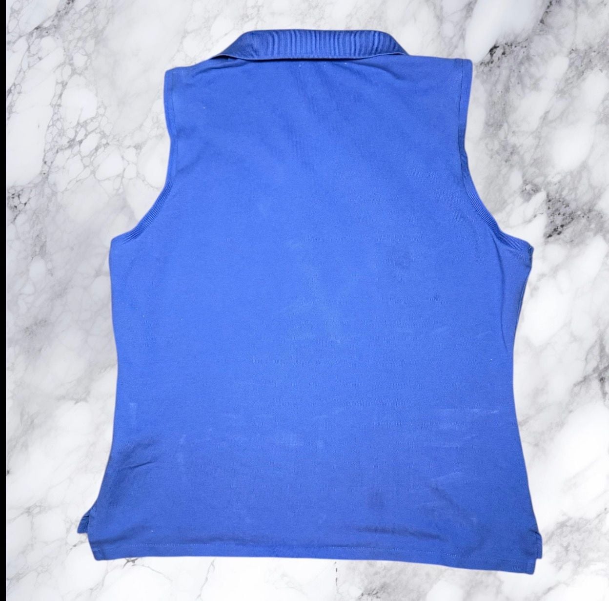 Polo Ralph Lauren Sleeveless Polo Shirt Women XL Blue Stretch Mesh Golf Preppy 8