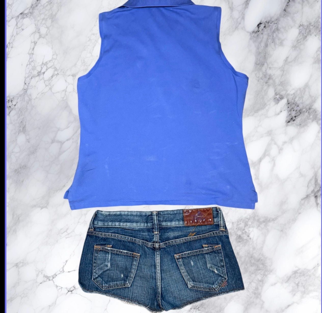 Polo Ralph Lauren Sleeveless Polo Shirt Women XL Blue Stretch Mesh Golf Preppy 9