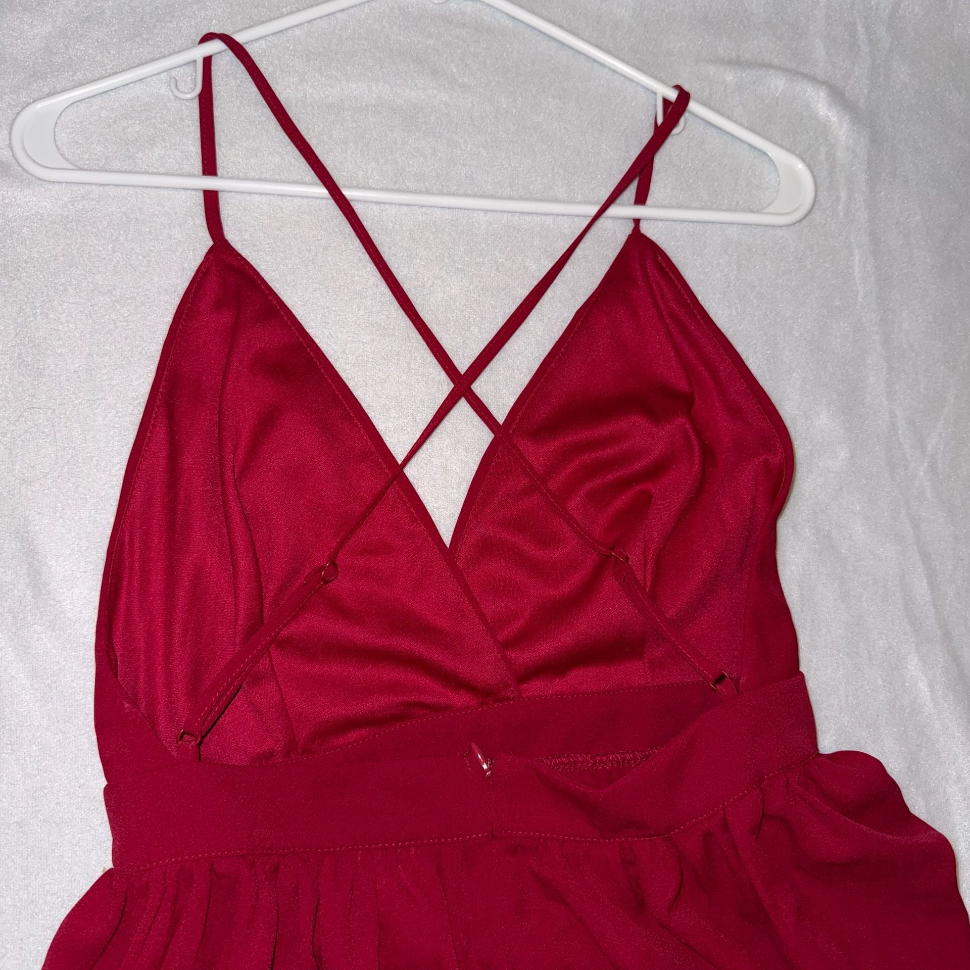 Amazon Red Crisscross Backless Cami Maxi Dress Medium 3