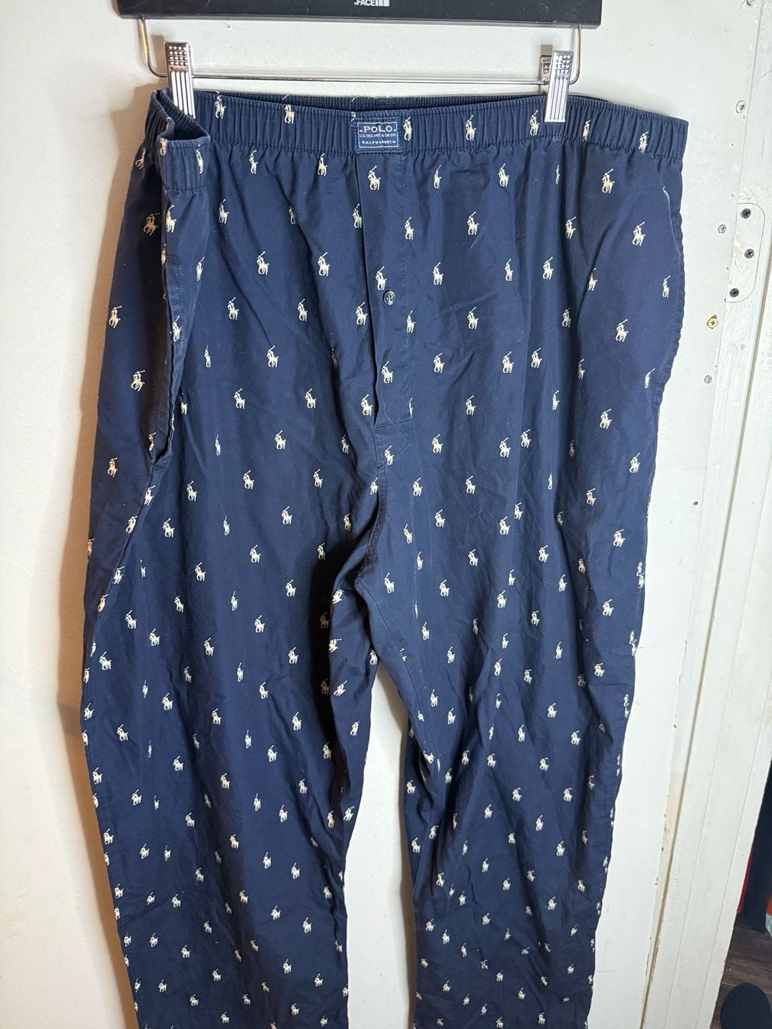 Polo Ralph Lauren Navy Blue All-Over Pony Print Pajama Pants Size XL 1