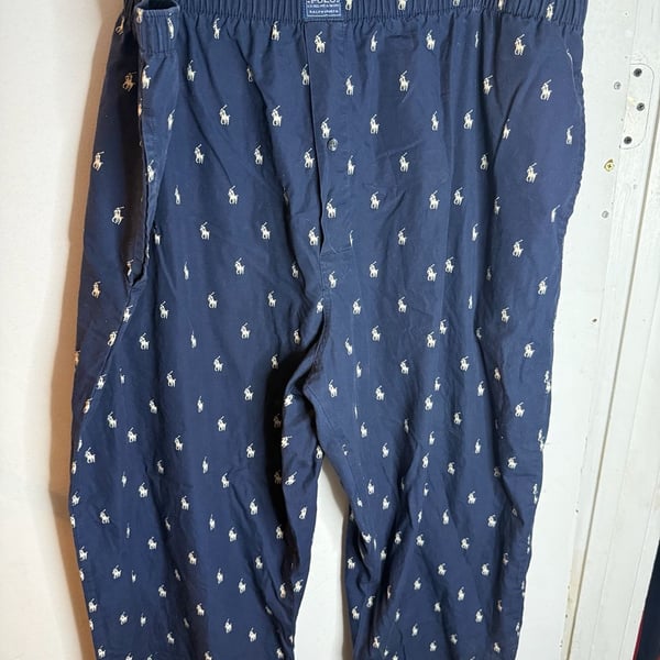 Polo Ralph Lauren Navy Blue All-Over Pony Print Pajama Pants Size XL