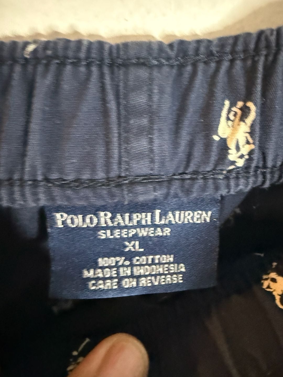 Polo Ralph Lauren Navy Blue All-Over Pony Print Pajama Pants Size XL 5