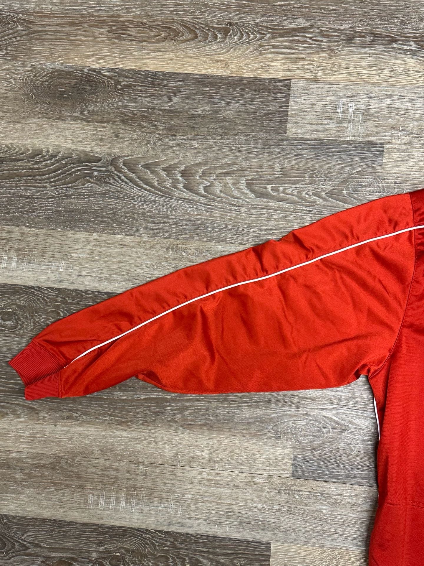 Nike Vintage Red Full Zip Track Jacket with White Piping Size XXL 3