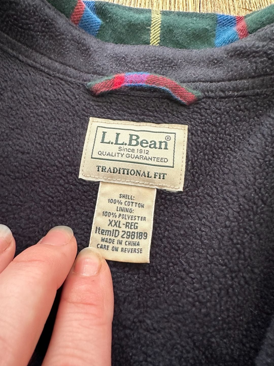 L.L.Bean Fleece-Lined Flannel Shirt Jac Plaid XXL-REG Outdoor Barn 9