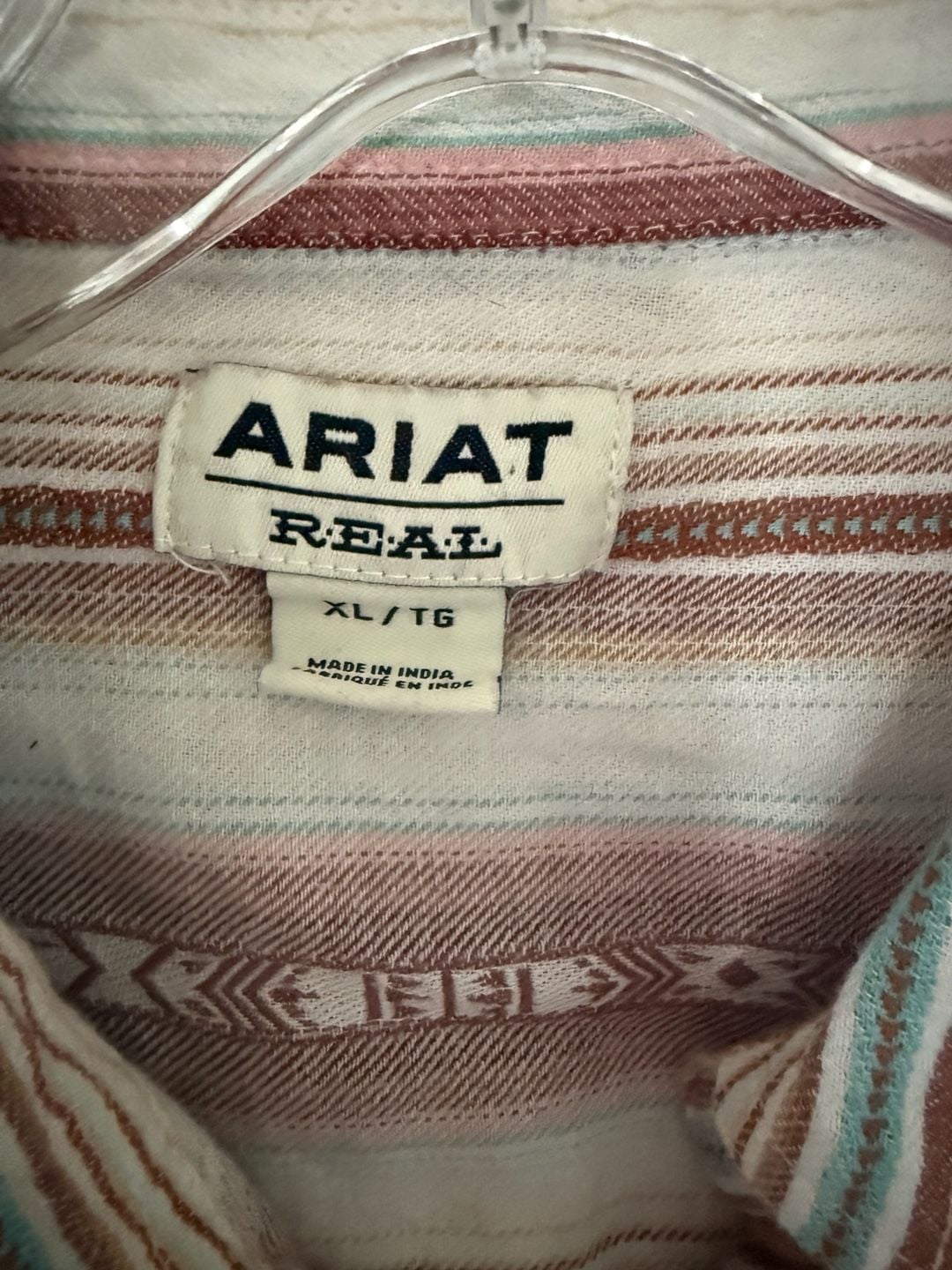 Ariat R.E.A.L. Women's Southwestern Stripe Long Sleeve Western Shirt, Size XL 3