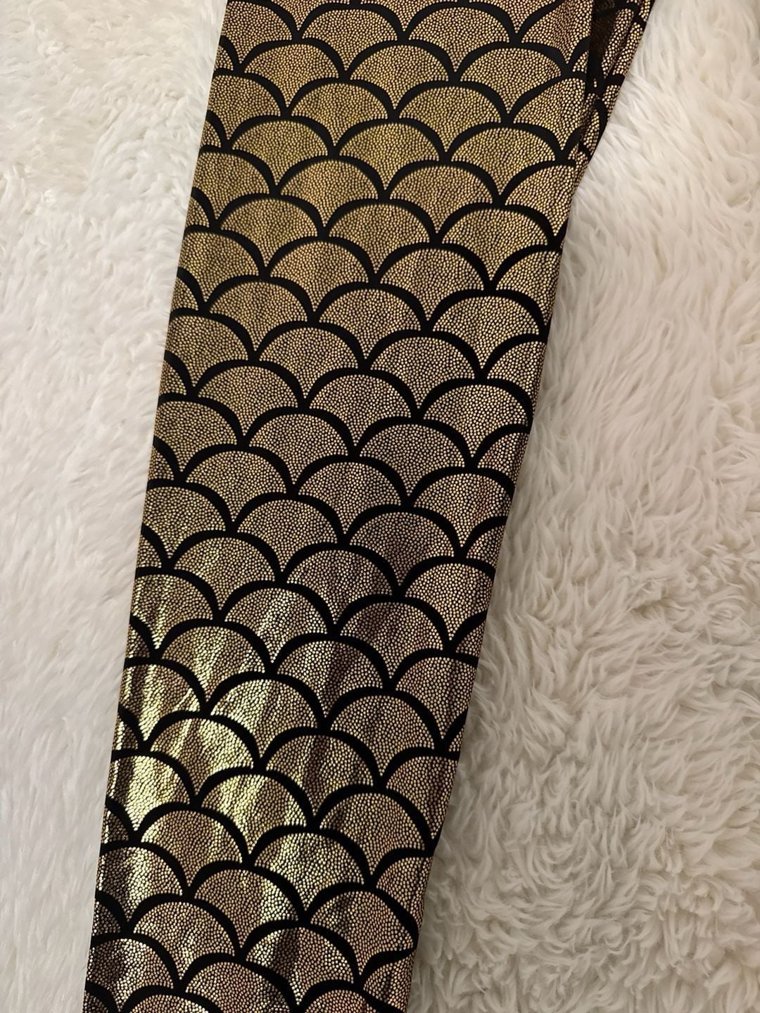 iHeartRaves Gold Mermaid Scale Leggings, Size Medium 3