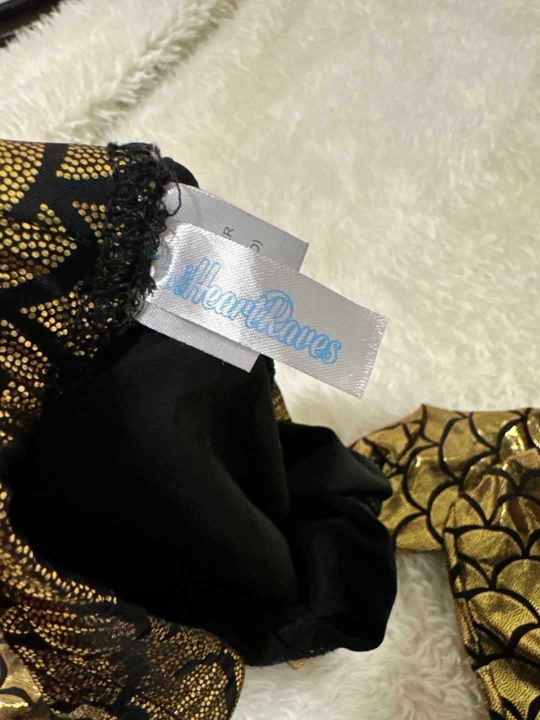 iHeartRaves Gold Mermaid Scale Leggings, Size Medium 4