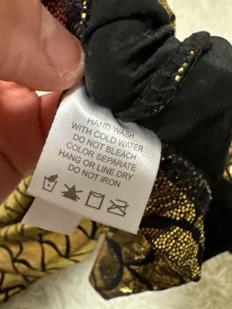iHeartRaves Gold Mermaid Scale Leggings, Size Medium 6