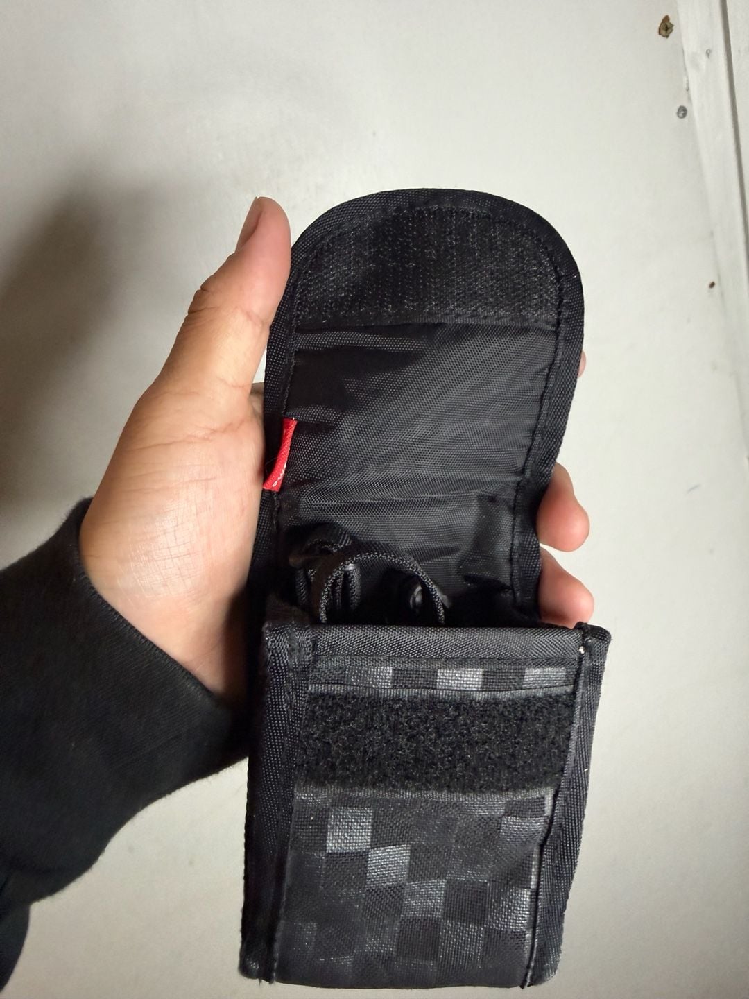 Supreme FW11 Damier Printed Check Camera Pouch Black 8