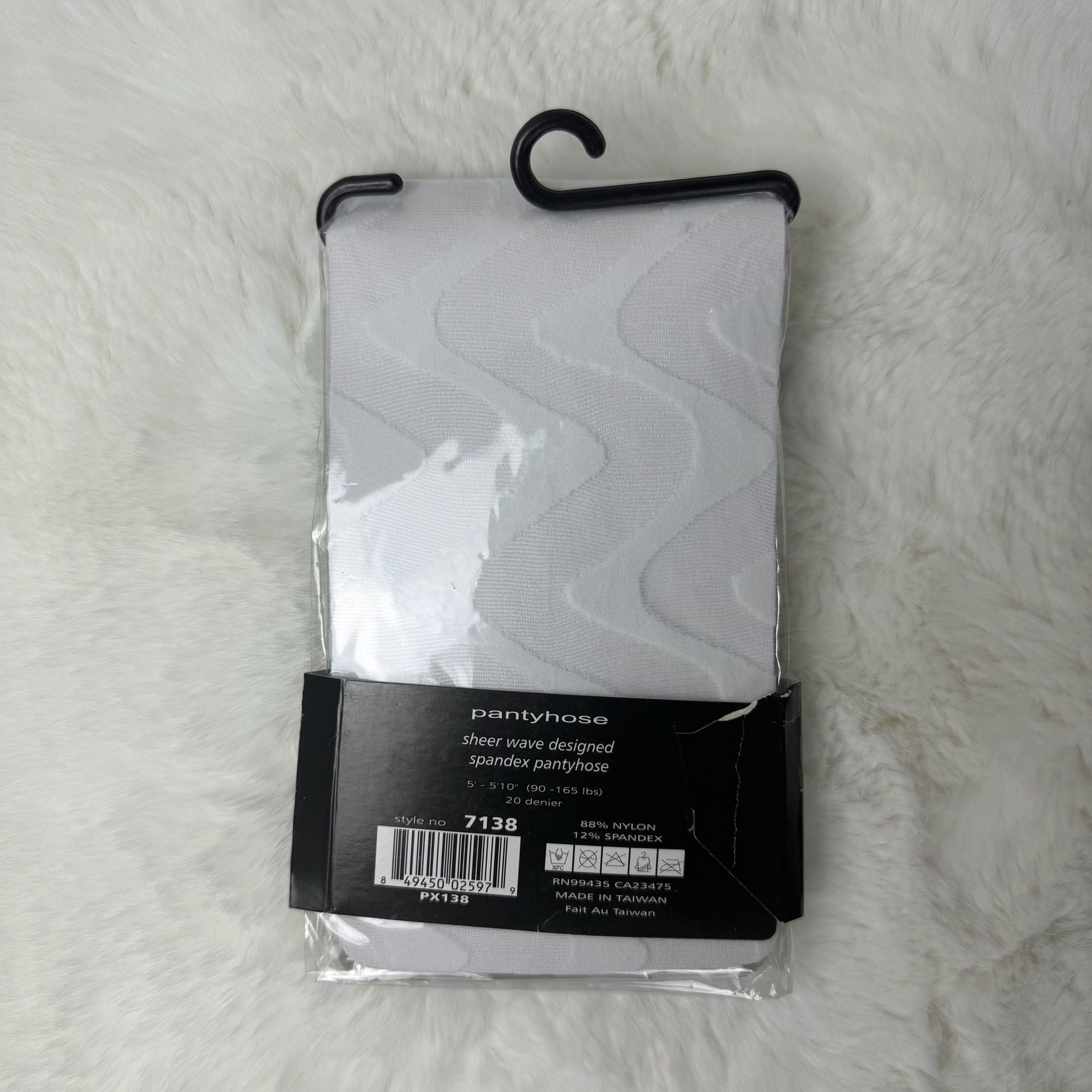 White Sheer Wave Designed Pantyhose Tights! 🤍 2