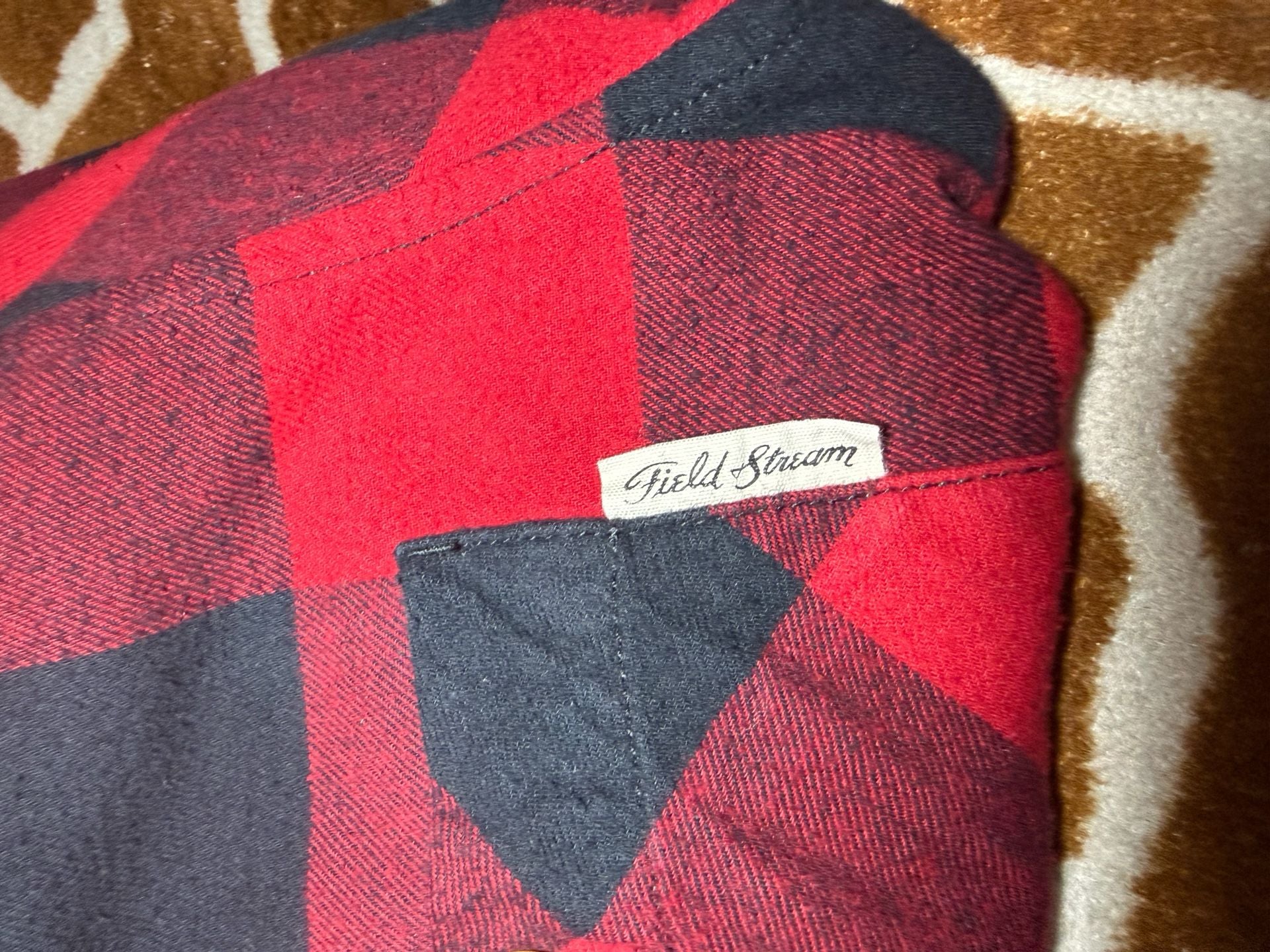 Field & Stream Red and Black Buffalo Plaid Flannel Shirt, Size XL 5