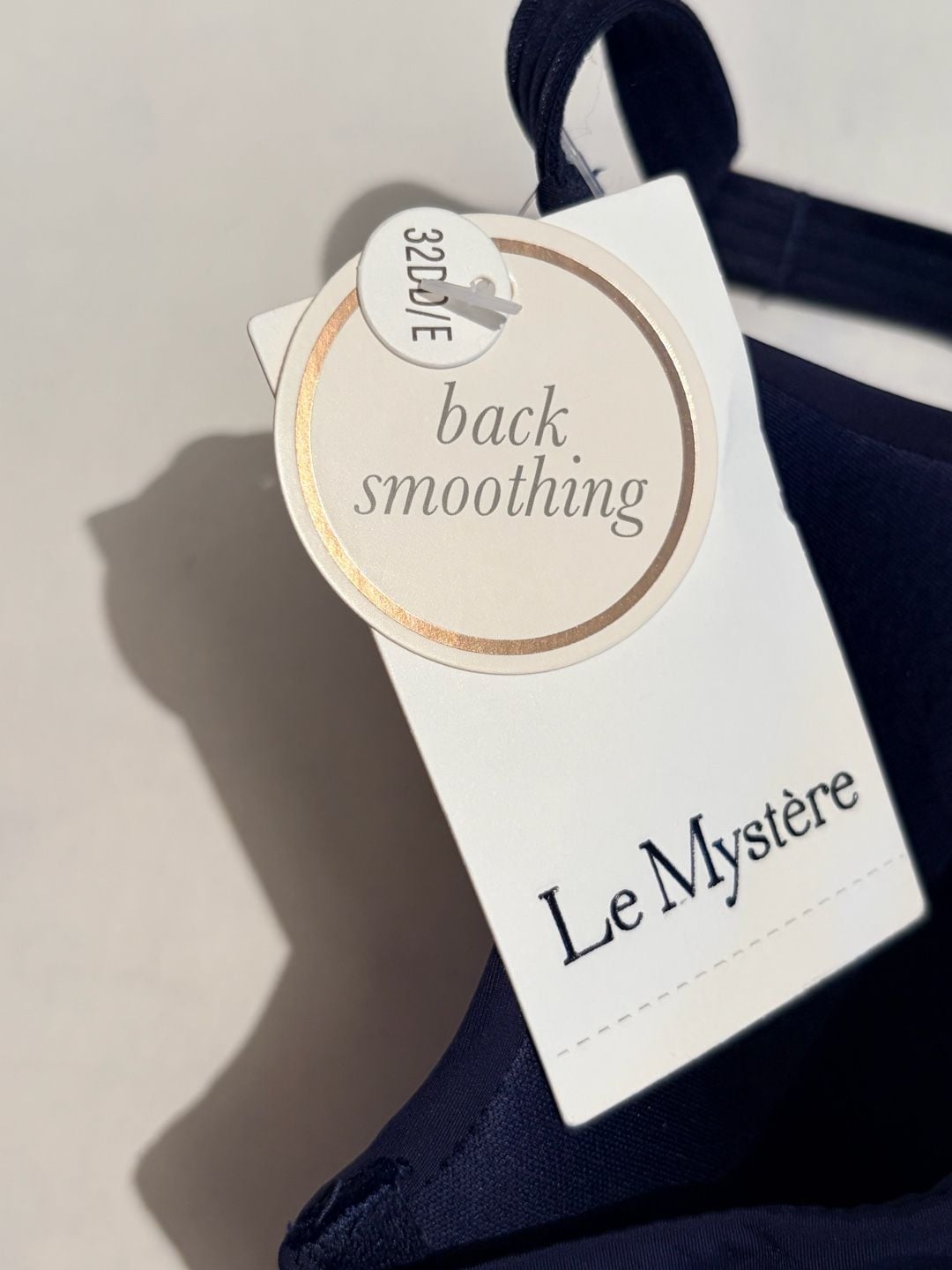 Le Mystère Second Skin Back Smoothing Bra, Size 32D/E, Navy Blue 4