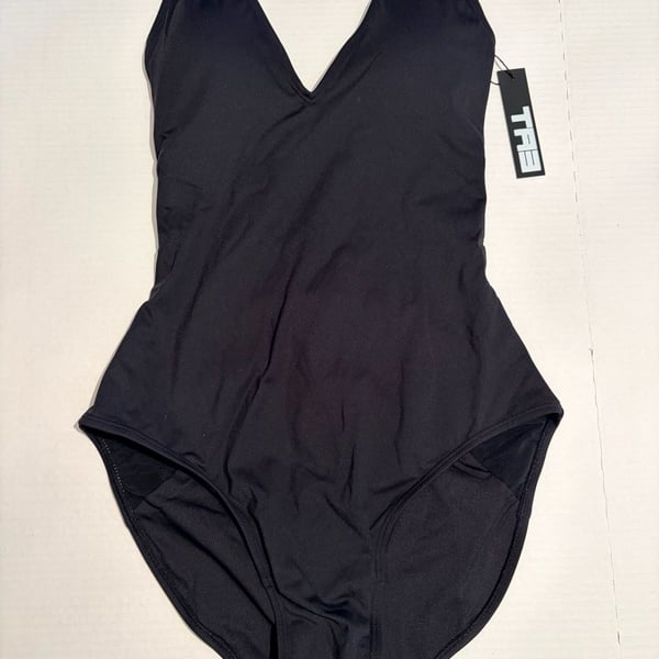 TA3 Plungey Black One Piece Shapewear Swimsuit Size L Regular/Long