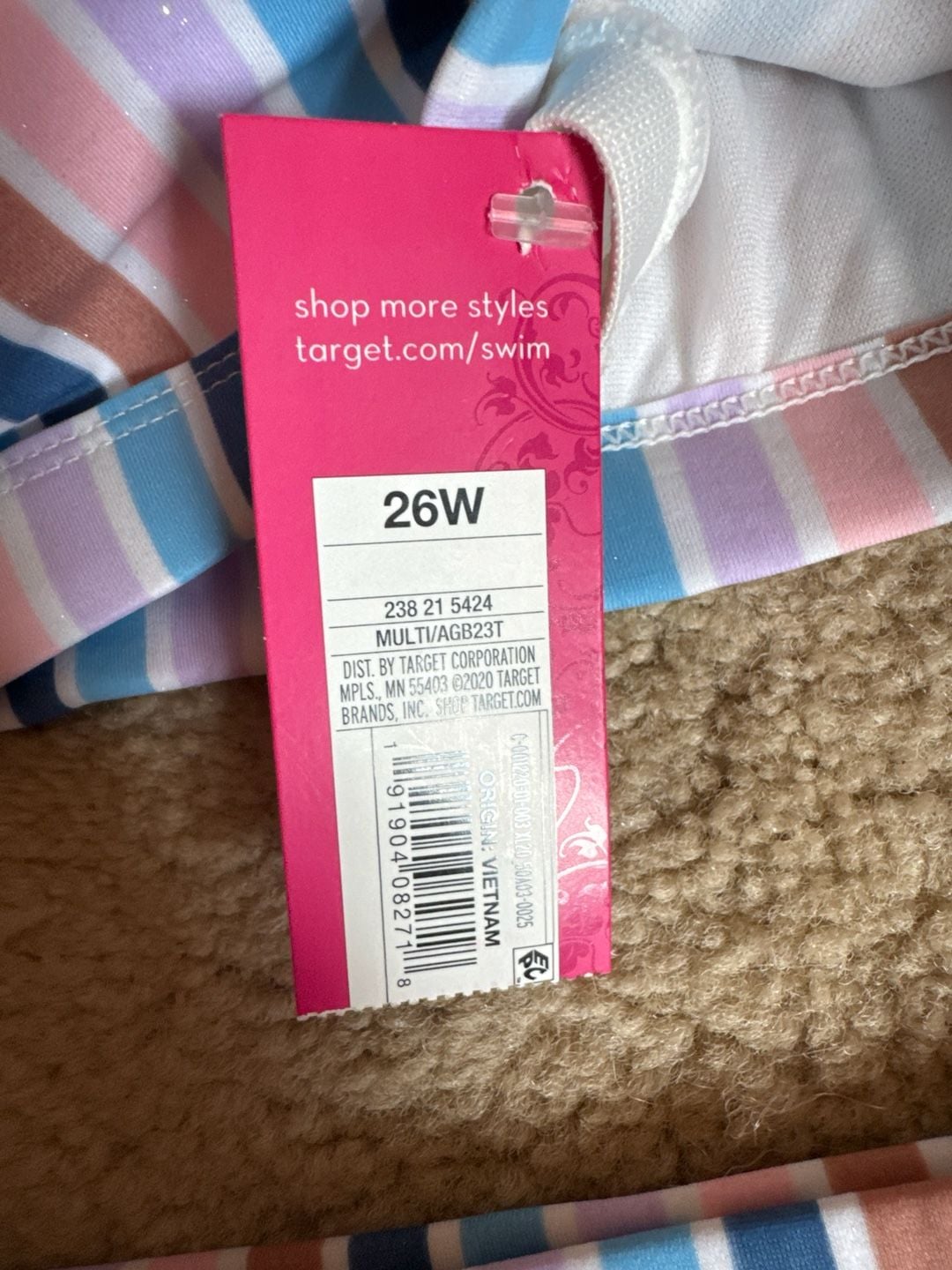 Xhilaration Striped Bandeau High Waisted Bikini Set Size 26W NWT
C10 2