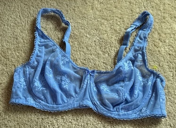 Auden Women's Lace Unlined Balconette Bra - Blue
C10 1