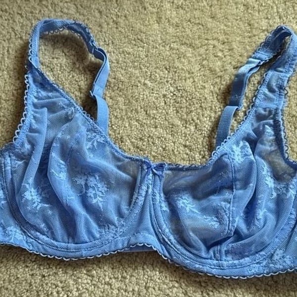 Auden Women's Lace Unlined Balconette Bra - Blue
C10