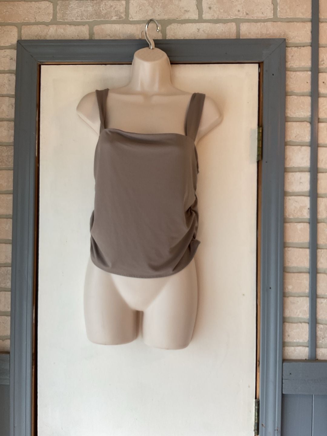 Faded Rose Taupe Square Neck Tank Top Size XL 2