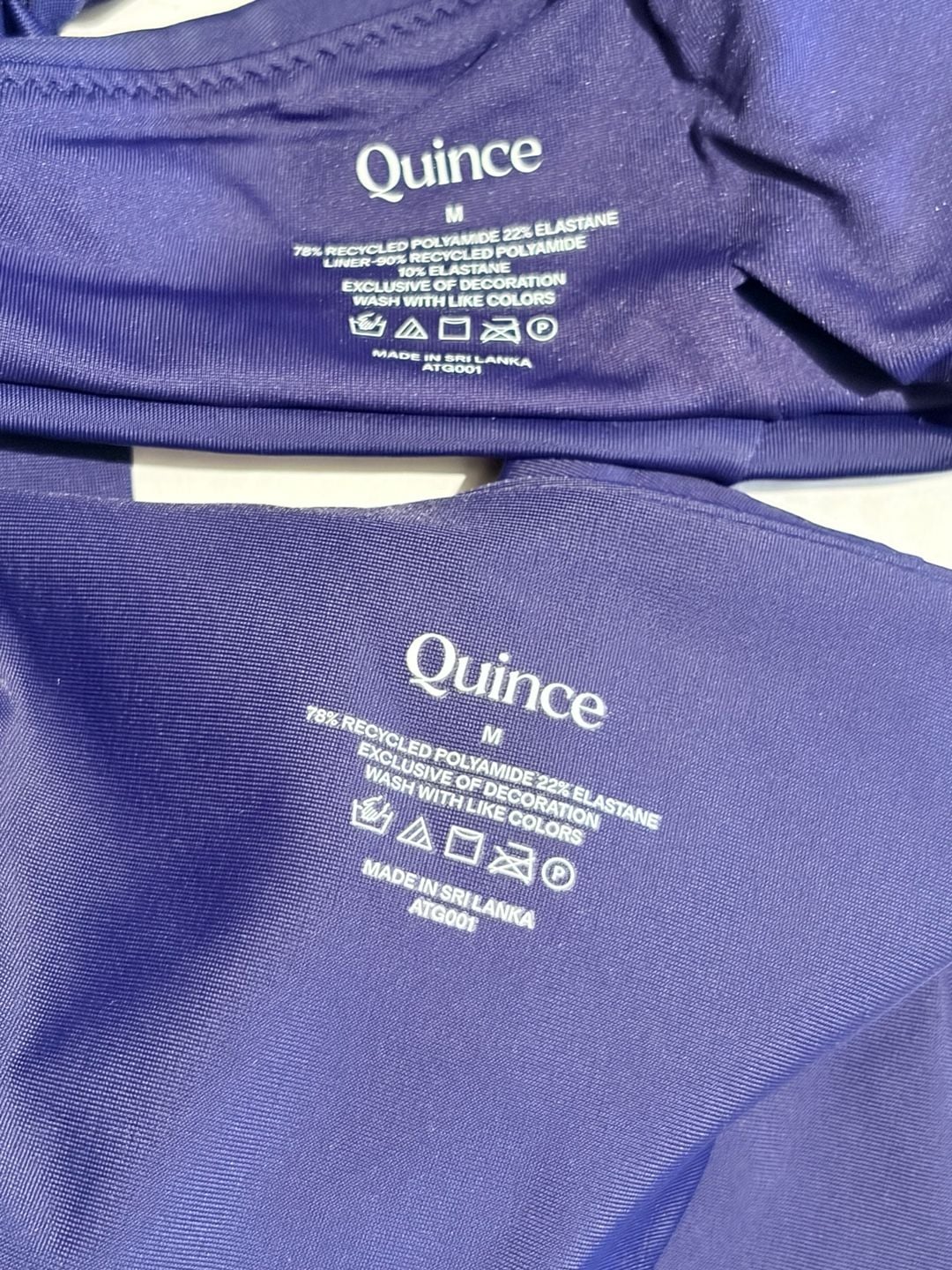 Quince Navy Recycled Nylon Scoop Neck Bikini Set Size M 3