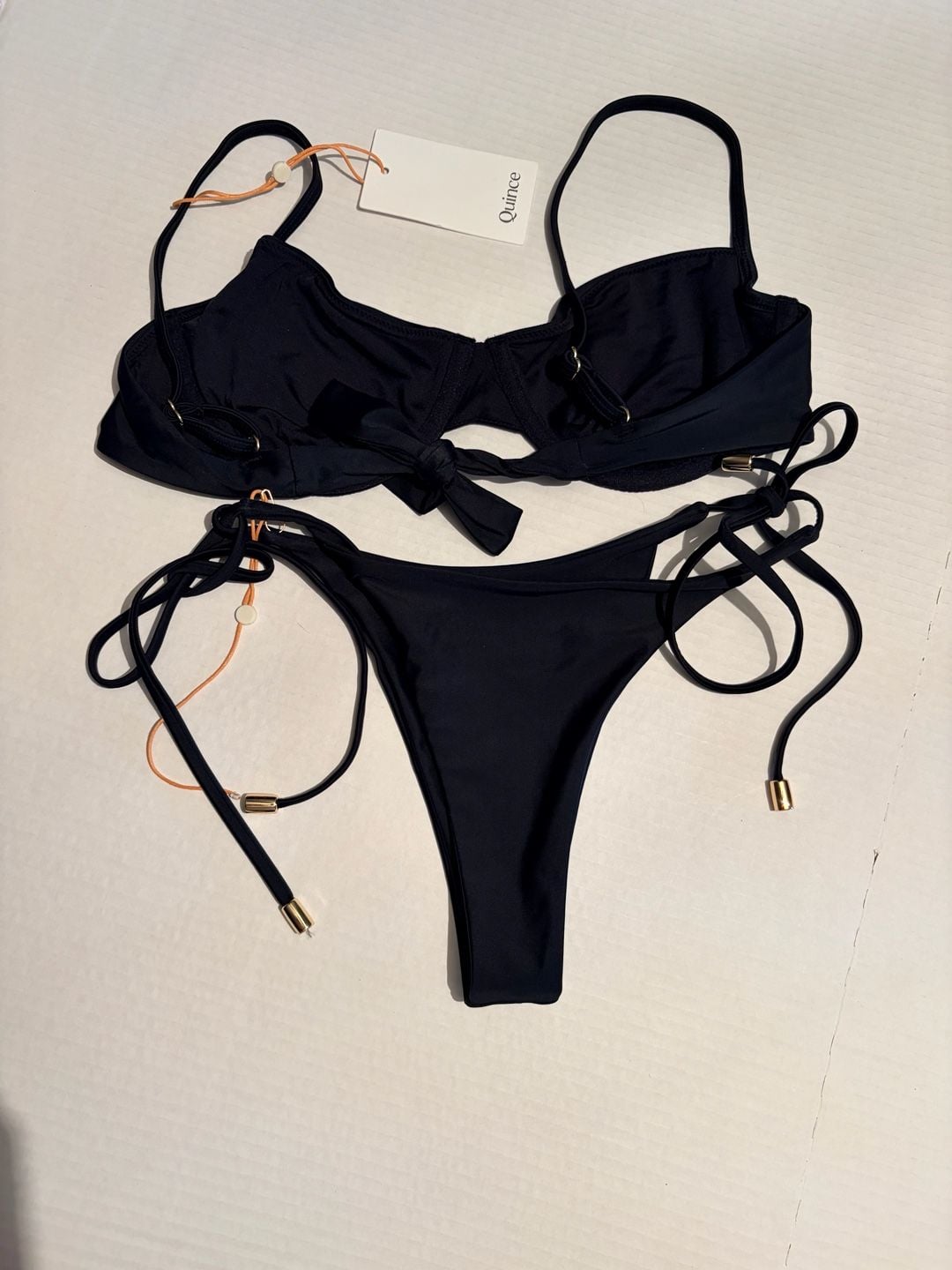 Quince Black Italian Demi Underwire Bikini Set, Size M 2