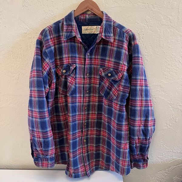 St. John's Bay Vintage Quilted Lined Plaid Flannel Shirt Jacket XL-Tall
