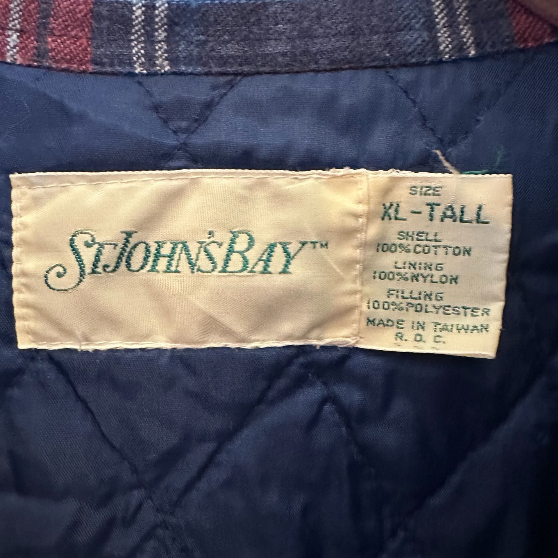 St. John's Bay Vintage Quilted Lined Plaid Flannel Shirt Jacket XL-Tall 3