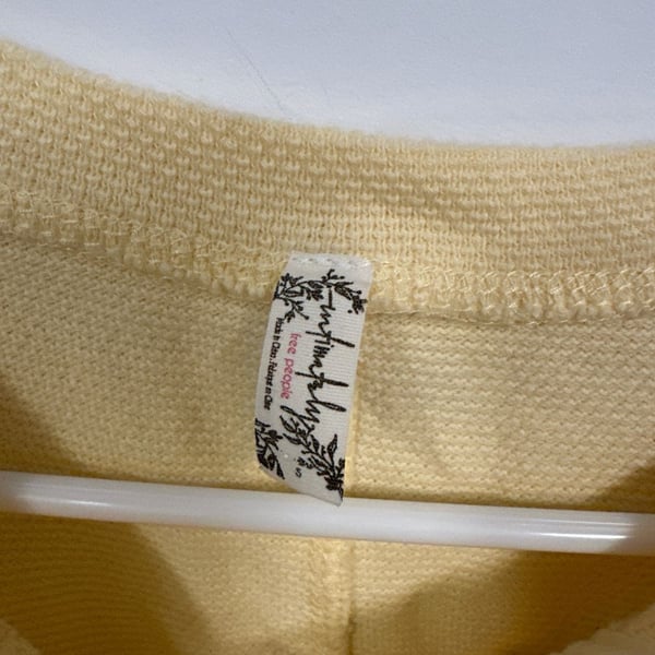 Free People Intimately One of the Boys Sleeveless Waffle Henley Bodysuit Yellow Size S