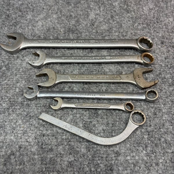 6pc Vintage Wrench Lot - Mac Tools S 161, Proto Challenger, Cornwell, S-K,Toyota