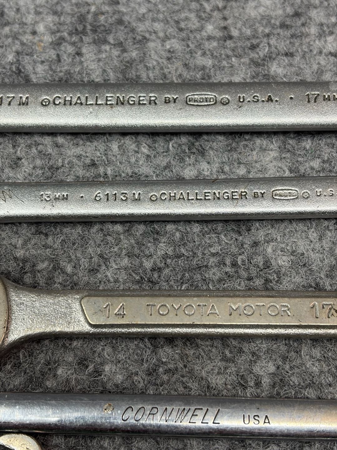 6pc Vintage Wrench Lot - Mac Tools S 161, Proto Challenger, Cornwell, S-K,Toyota 3