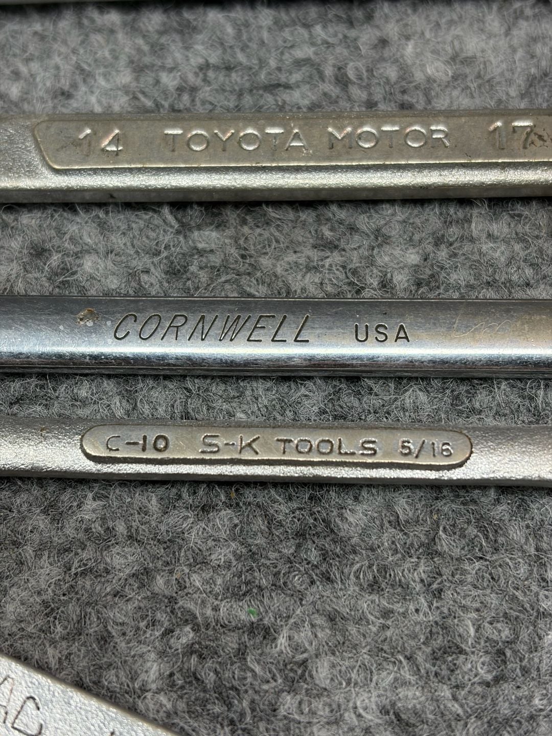 6pc Vintage Wrench Lot - Mac Tools S 161, Proto Challenger, Cornwell, S-K,Toyota 5