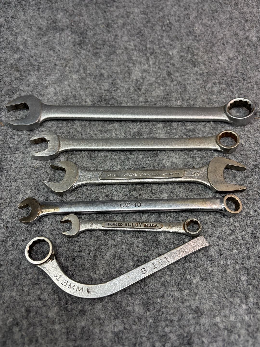 6pc Vintage Wrench Lot - Mac Tools S 161, Proto Challenger, Cornwell, S-K,Toyota 8