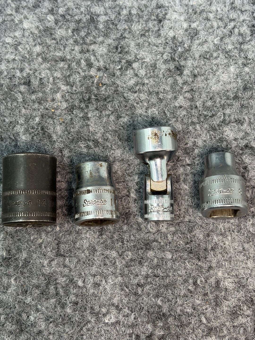 Snap-on 4pc Metric Socket Lot: 14mm Impact, 13mm Universal, 10mm & 8mm 1