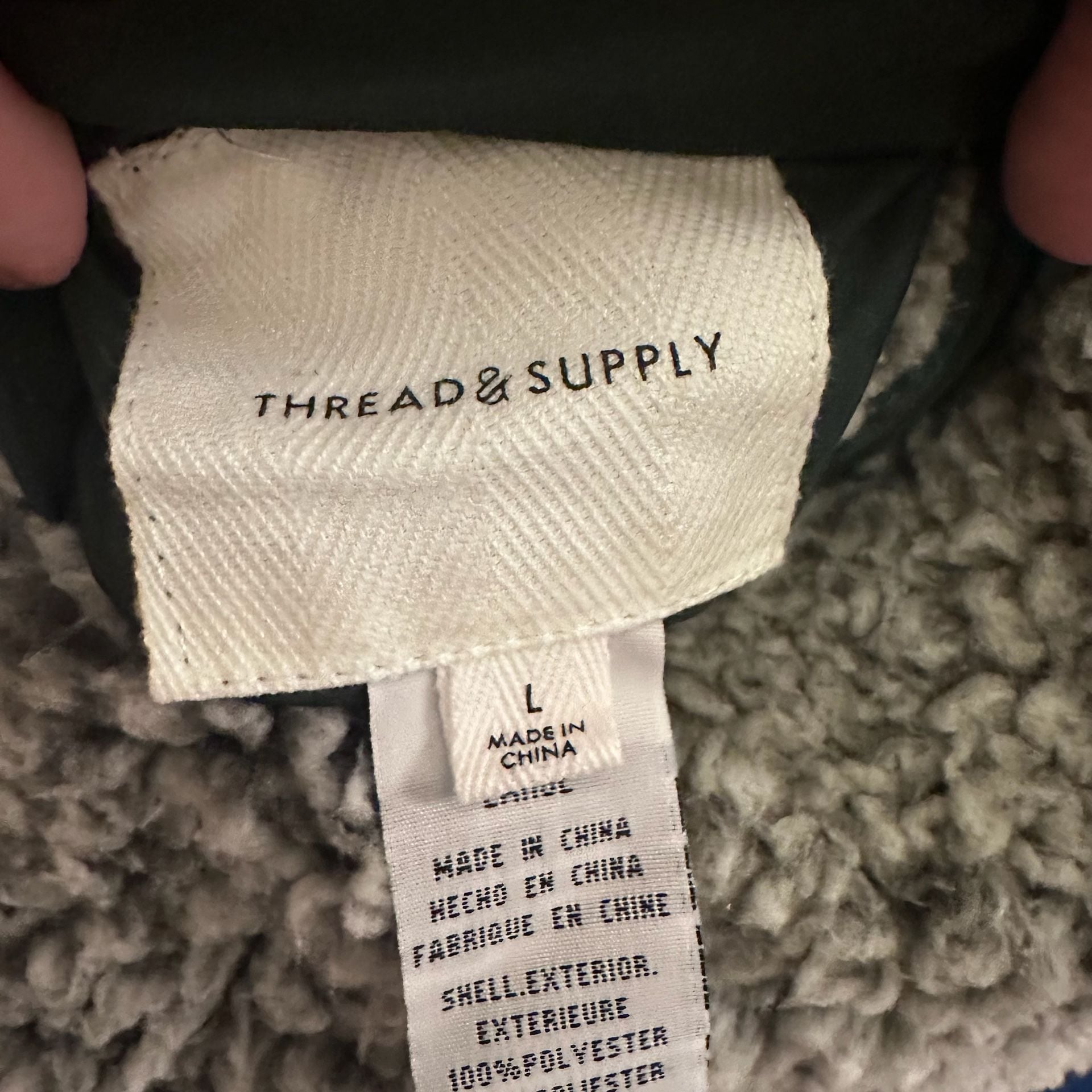 Thread & Supply Reversible Quilted Sherpa Vest Hunter Green Size Large 7