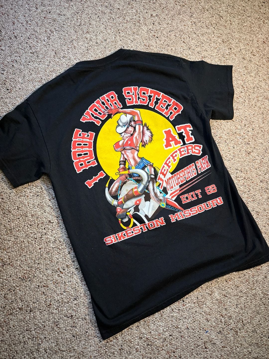 Jeffers Motorsports Park 'I Rode Your Sister' Mechanical Bull T-Shirt Size Small 2