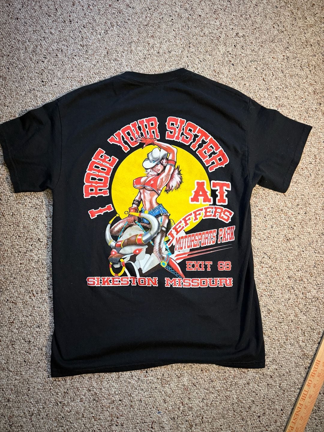 Jeffers Motorsports Park 'I Rode Your Sister' Mechanical Bull T-Shirt Size Small 3