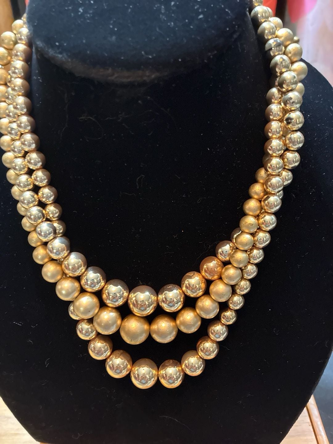 Vintage 1950s Japanese Gold Glass Pearls 4