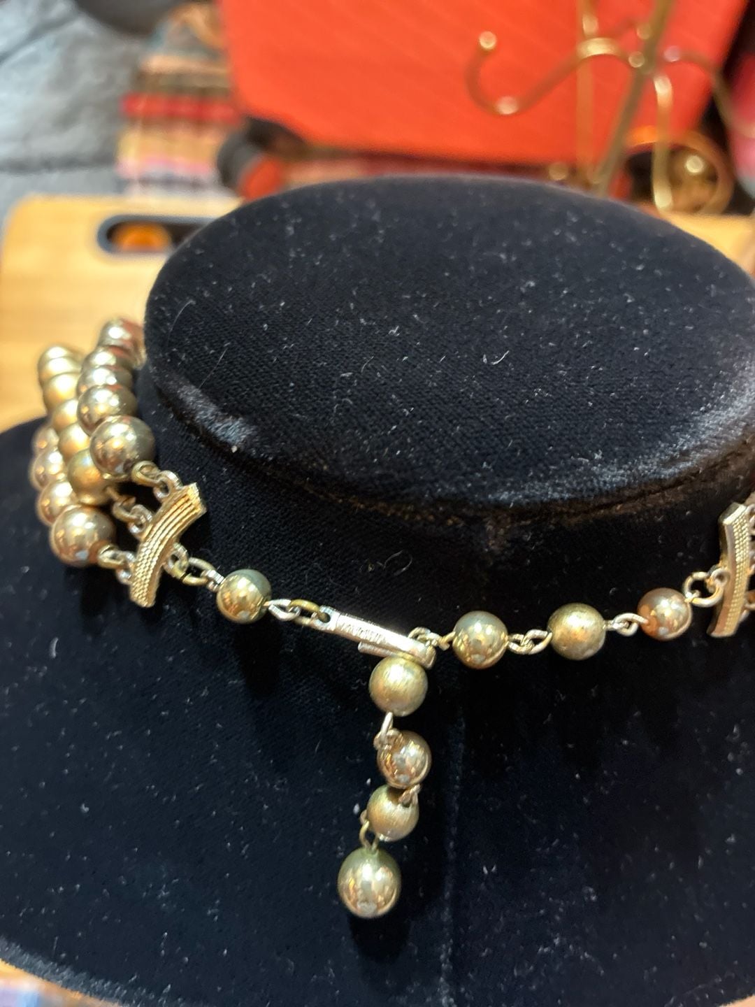 Vintage 1950s Japanese Gold Glass Pearls 5
