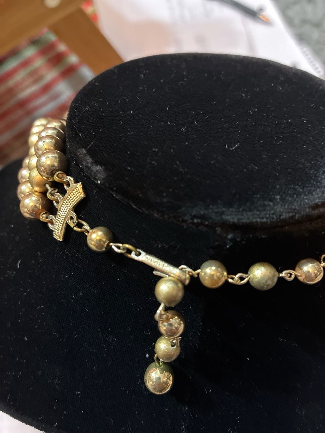 Vintage 1950s Japanese Gold Glass Pearls 6