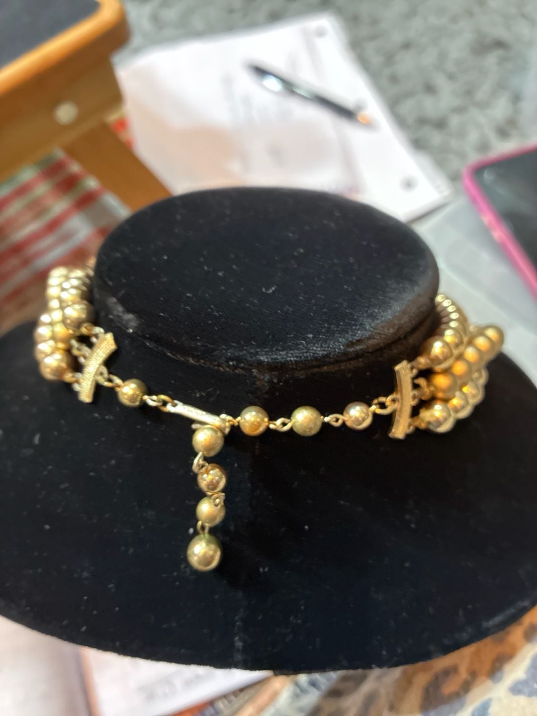 Vintage 1950s Japanese Gold Glass Pearls 7