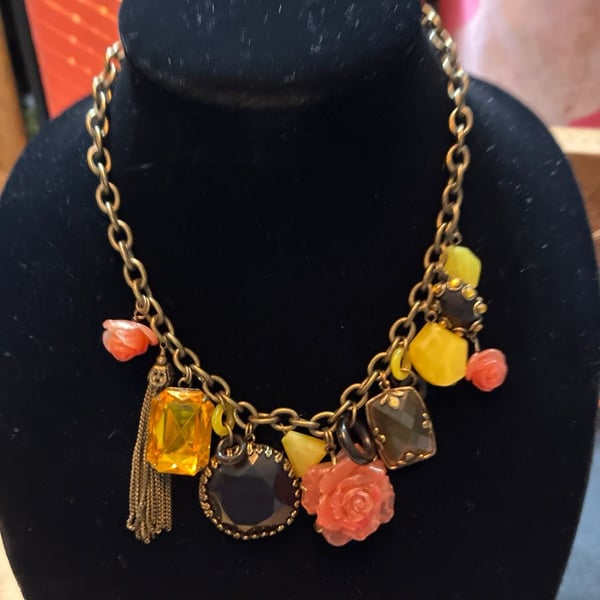 Twos Company Charm Necklace NWT New