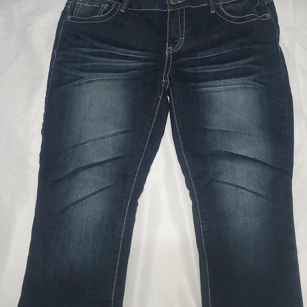 1st Kiss Premium Denim Dark Wash Cropped Jeans Size 15